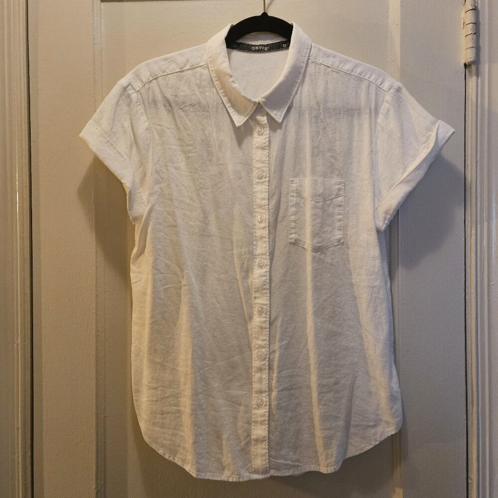 Short Sleeve White Button Down Shirt
